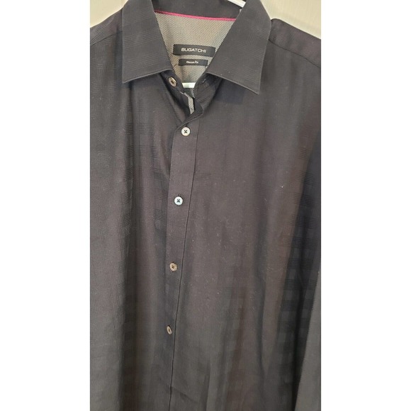Bugatchi Black Button up Shirt Size Large‎ - Picture 1 of 7